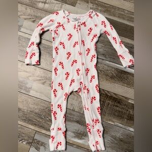 Caden Lane candy cane 2 way zipper onsie